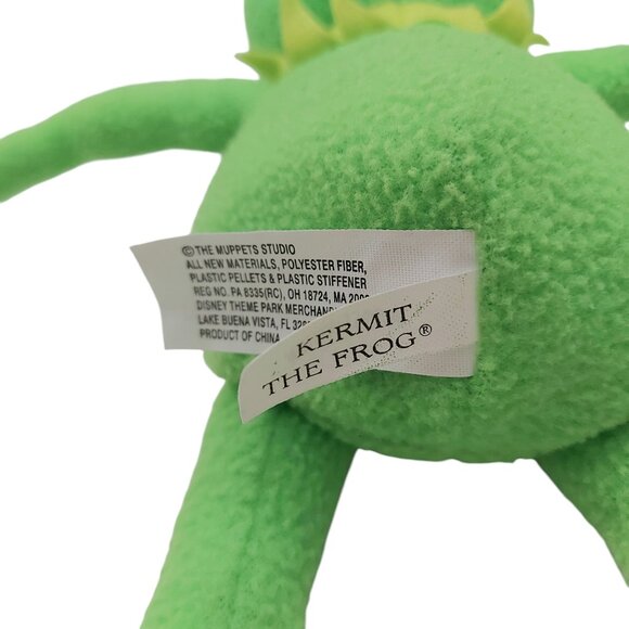 Disney The Mappets Kermet The Frog Plush Stuffed Animal 14in Green Collectible - Picture 9 of 10